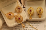 Antique Maroon Stylish Beautiful Golden Necklace Sets For Girls/Women