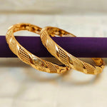 Antique Pair of  Fancy Gold Plated Bangles for Girls/Women