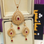 Antique Maroon Stylish Golden Necklace Set for Girls/Women