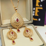 Antique Maroon Stylish Golden Necklace Set for Girls/Women