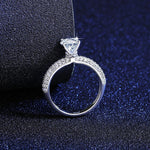 Stunning Silver Moissanite Diamond Wedding Ring -CRSH383