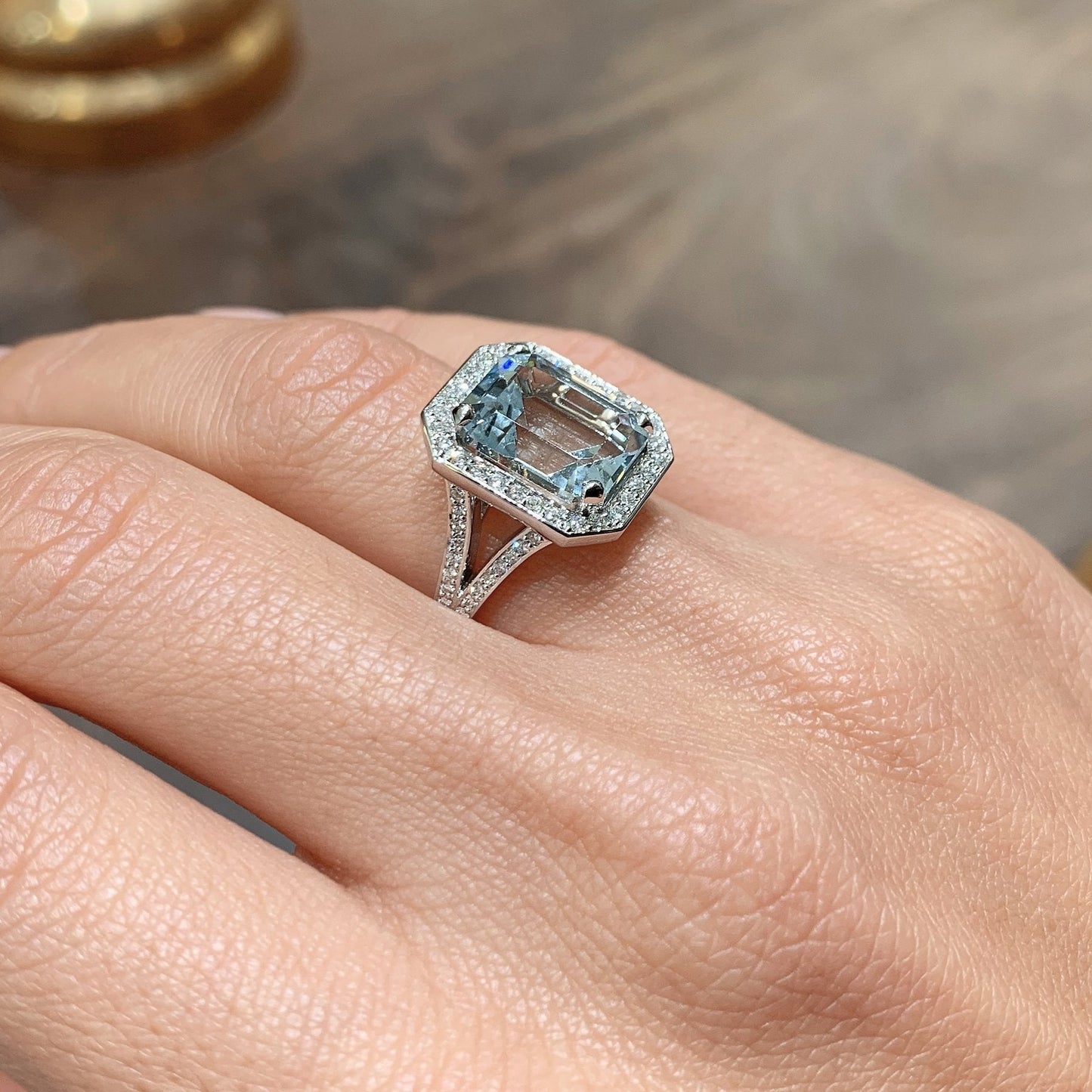 VINTAGE AQUAMARINE RING - 925 SILVER